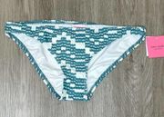 Kate Spade Woman's Harbor Fog Woven Print Full Classic Bikini Swim Bottoms sz XS