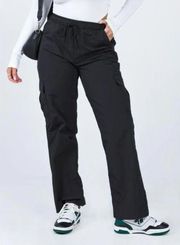 Princess Polly Flossie Black Parachute Cargo Drawstring Pants 10