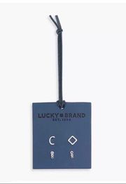 Lucky Brand Silver C Earring Set NWT