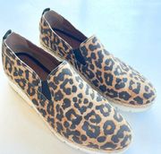 Franco Sarto Serla Leopard Print w/Corded White Bottom Slip-On Sneakers Size 12M