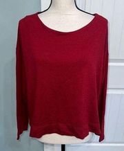 Bryn Walker Bamboo Burgundy red button back detail boxy blouse size small