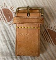 Authentic Louis Vuitton Vachetta leather Poignet luggage strap tan gold