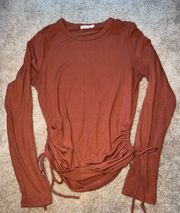 Cinched Sides Long Sleeve Top