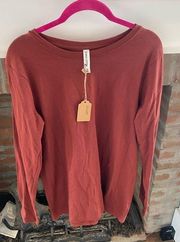 Zenana Outfitters NWT Long Sleeve Plaid Rust Top Great for Printing on