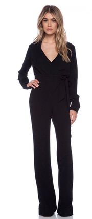 Diane Von Furstengerg Black Wrap Jumpsuit 
