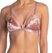 NWT Nordstrom French Affair crushed velvet strappy bralette, size large