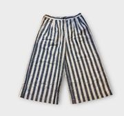 NWT ASTR the Label navy & ran striped capri wide legged beach pants - women's XL