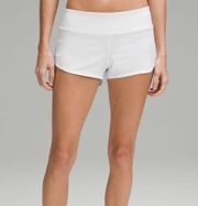 Lululemon White  Speed Up Shorts 2.5” Lowrise