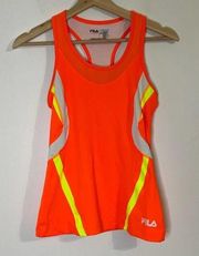 FILA Sport neon orange racerback running athletic workout tank top women's XS