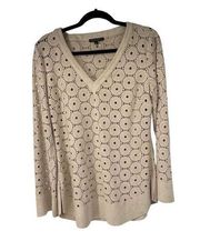 Alberto Makali Tan Cut Out Faux Suede V Neck Top