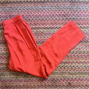 NWT AUGUST SILK ORANGE RED WASHABLE TROUSER PANTS 100% SILK