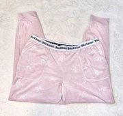 Juicy Couture Pink Logo Fuzzy Pajama Pant Joggers!