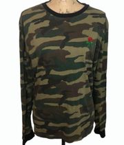 Army print long sleeve top