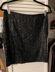 Black High Waisted Sequin Mini Skirt 