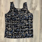 Traveler Tank Top Sleeveless Slinky Camisole Shirt Black Blue Size 2/L