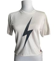 Aviator Nation Lightning Bolt Cropped T-shirt Women’s SZ XS *PLS READ DISCLAIMER