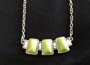 Green Lia Sophia 16” necklace with silver chain