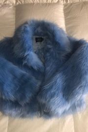 Baby Blue Faux Fur Jacket