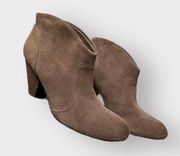 Carlos Santana Womens BROOKY Suede Ankle Booties sz 9.5M Low Rise Leather Boots