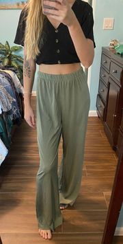 Green Silky Pants