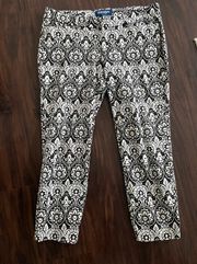 Size 12 White & Black Cropped Pants