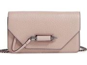 Zoey-C Leather Envelope clutch/crossbody with Gunmetal Chain Bag