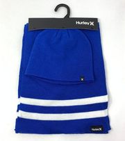 Hurley Beanie & Scarf Set Unisex O/S New Yorker Blue NEW