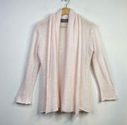 Wooden Ships Pale Light Pink Lightweight Wool Blend Open Cardigan Sweater XS S