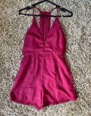 Dark Red Velvet Romper