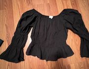 Black Ruffle Top