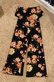 Strapless Floral Jumpsuit