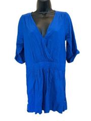 ESCAPADA LIVING Blue 3/4 Sleeve Romper - size Small