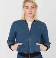 American Apparel Denim Zipper Coat Jacket Bomber