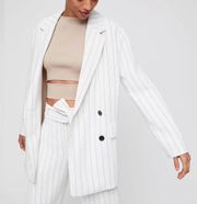 Aritzia Wilfred White Striped Cherrelle Blazer