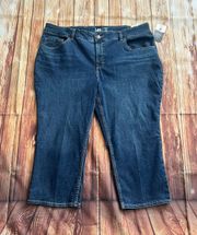 Women’s Premium Stretch Mid Rise Regular Fit Denim Capri Size 22W M