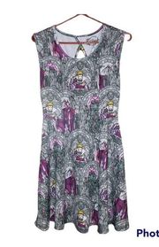 Hot Topic Disney Villains stained glass fit and flare skater dress medium