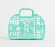 Light Green Butterfly Picnic Basket Beach Bag Summer Tote