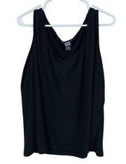 Studio 1940 Solid Tank Top Womens Size 22/24W Black Scoop Neck Stretch Lined