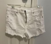 White  Jean Shorts