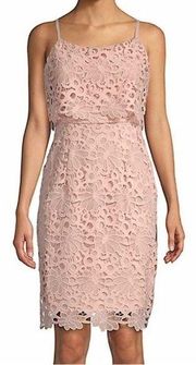 Women’s | Nanette Lepore Bella Donna Peach Strappy Lace Sheath Dress | Size 8