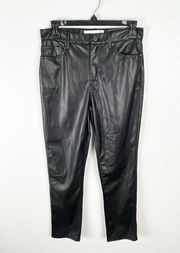 SAM EDELMAN Black Faux Leather High Rise Skinny Ankle Pants, Size 27