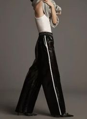 Maeve Faux Patent Leather Sporty Pull-On Pants, Size XS