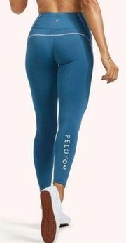 Peloton Move Mission Blue Athletic Leggings Contrast Seam Size Small Cycling