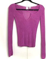 AX Armani Exchange Long Sleeve Knit Blouse Pink