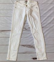 Bershka Denim Cream Skinny Jeans Size 4