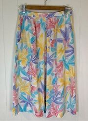 Vintage Jaclyn Smith Pastel Tropical Floral Print Skirt 12