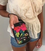 SAKROOTS Black Pink Red Green Blue Floral Sequin Sparkles Wristlet Wallet Purse