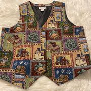 Vintage Westbound Christmas Women Vest excellent condition embroidered