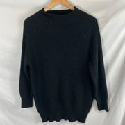 Falls Creek Mock Neck Tunic Knit Sweater Black Size XL