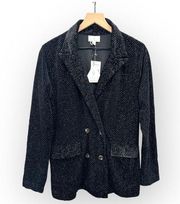 Lost + Wander Double Breasted Metallic Knitted Blazer Oversized Jacket